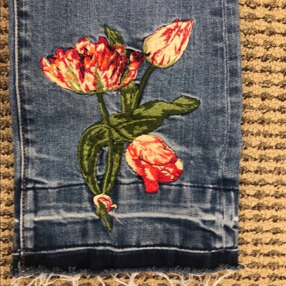 Aqua jeans floral embroider size 25 - Picture 2 of 5